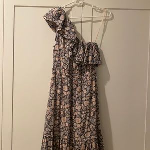 Rebecca Taylor One Shoulder Floral Dress